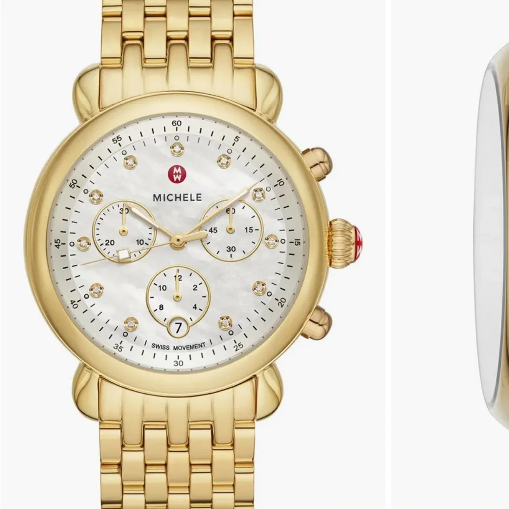MICHELE CSX Diamond Embellished Bracelet Watch, 38mm
